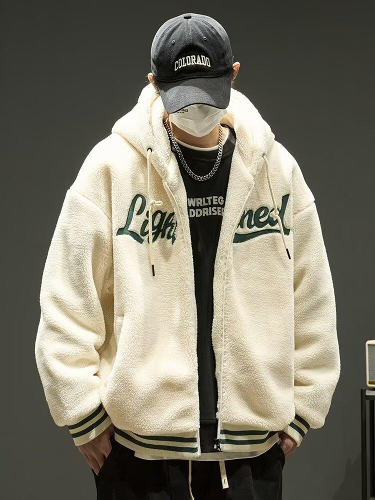 Palton Pulover Cașmir pentru Bărbați 2024: Jachetă de bumbac groasă, cu glugă, de toamnă/iarnă, cu plus de catifea, caldă și rezistentă la frig pentru adolescenți