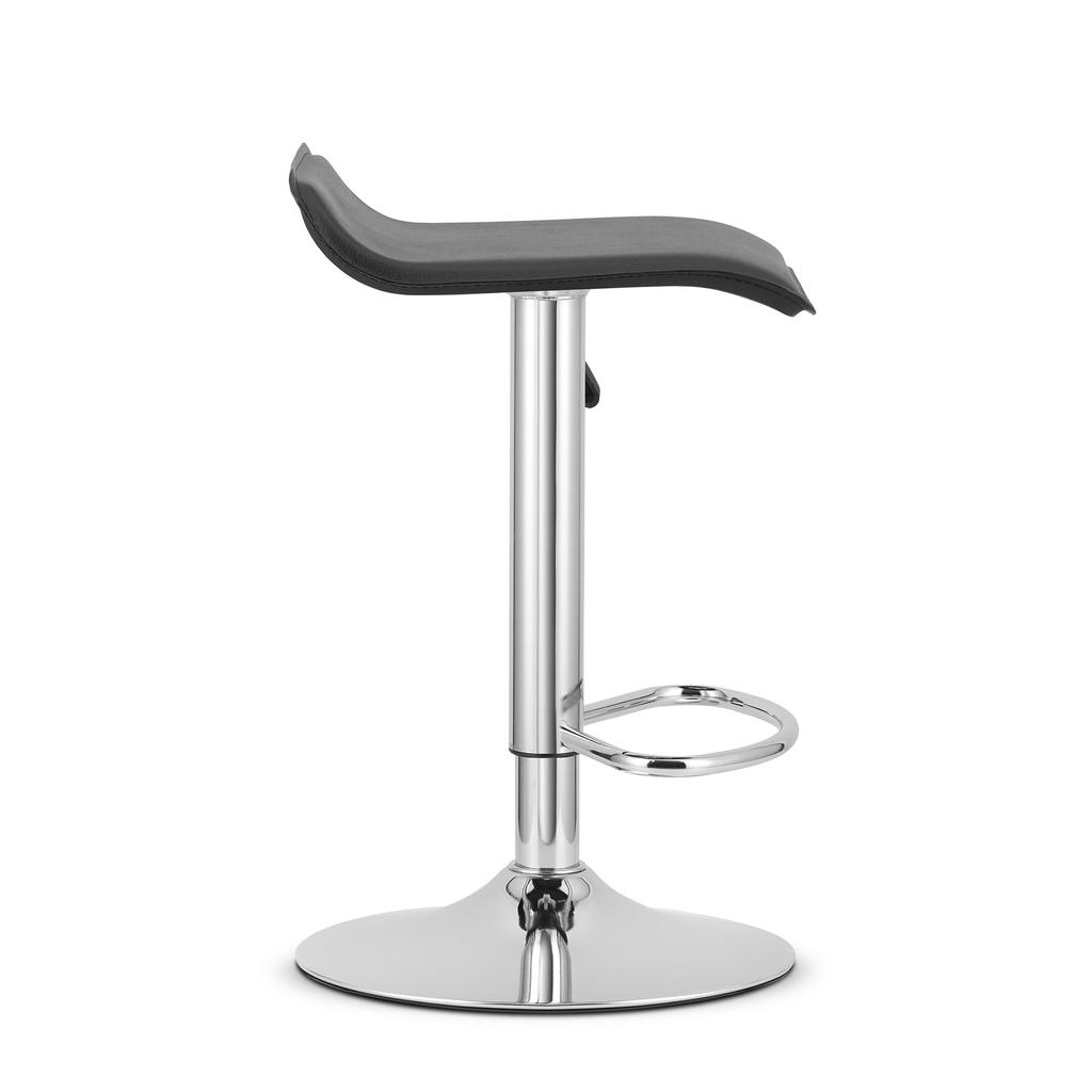 FORT stool - black eco-leather / chrome base