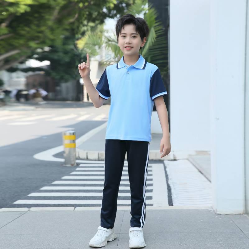 Summer Short Sleeve Student Uniform Set: High School Sportswear with Logo, Men's and Women's Two-Piece