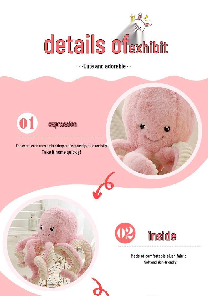 Giant Octopus Plush Toy - Children's Birthday Gift Squid Doll