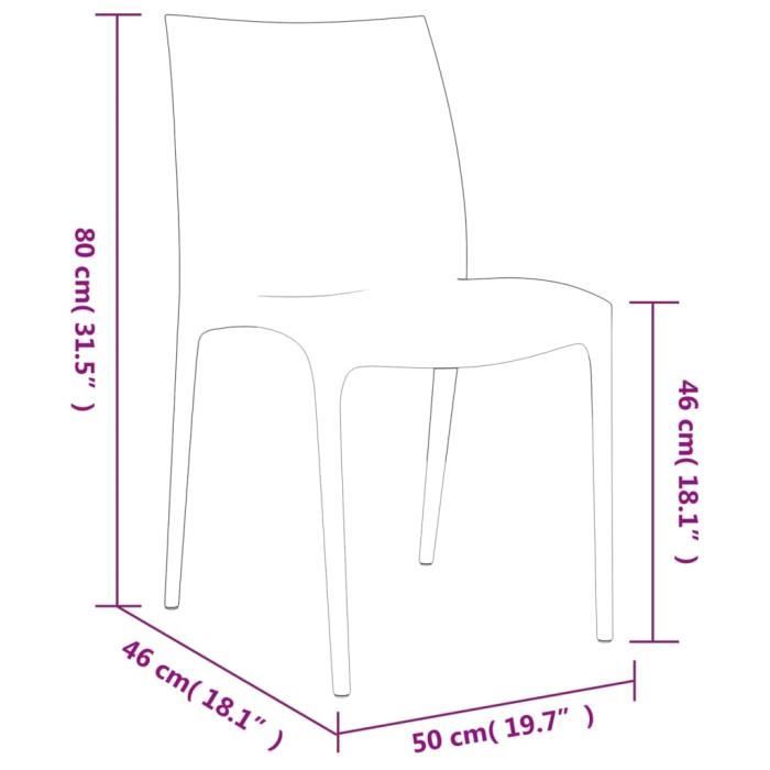 VidaXL Chaises de jardin lot de 2 blanc 50x46x80 cm polypropylène 364734
