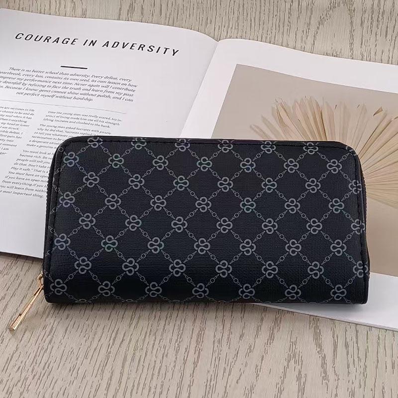European & American Fashion Large Capacity Zipper Clutch Wallet - Multi-Card Slot, Simple, High-End Design