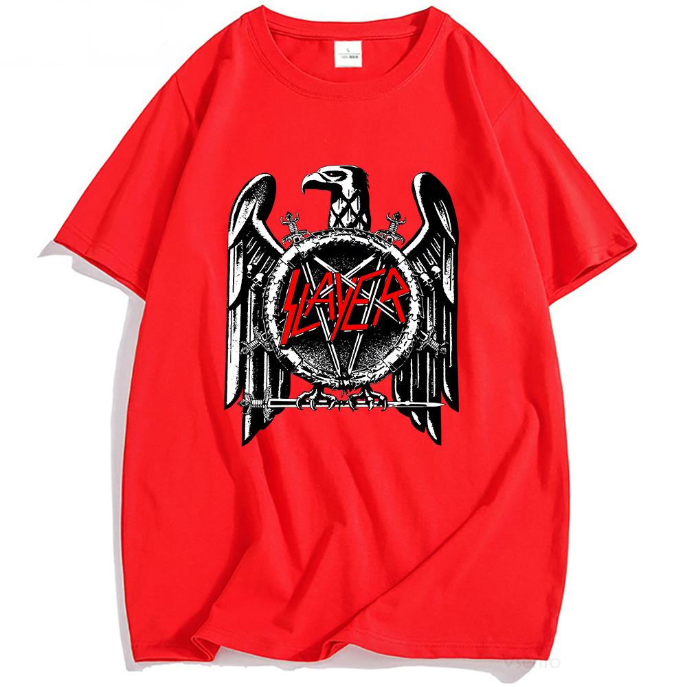 Slayer Eagle Graphic Printing T-shirt Cotton Short Sleeve Casual Male Tshirt O-neck Street Style Unisex Streetwear Men/Women Tee
