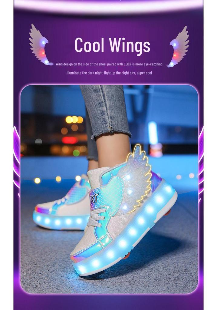 Luminous LED Roller Shoes and Retractable Wheel Skates for Kids and Adults
