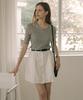 Nounbeleo Lace Button Point Skirt_Ivory