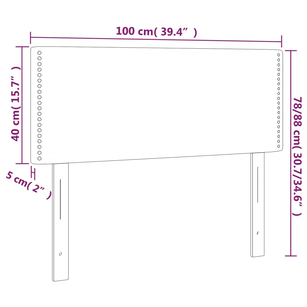 Vidaxl Zagłówek Do Łóżka Z Led, Biały, 100X5X78/88 Cm, Sztuczna Skóra