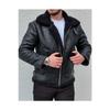 Men's Black Full Shearling Napa Leather Coat