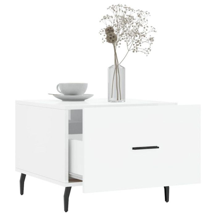 VidaXL Table basse blanc brillant 50x50x40 cm bois d'ingénierie 829432