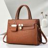 Pu Business Tote Bag For Women With Contrast Color Design And Large Capacity For Daily Use