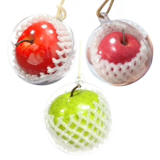 Christmas Fruit Pendant Red Fruit Car Rear View Mirror Charm Fruit Shaped Hanging Ornaments for Xmas Tree Auto Accessory