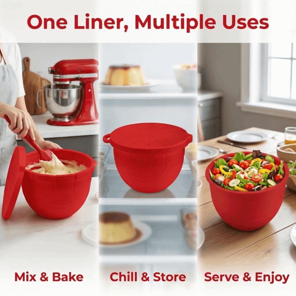Food Grade Silicone Liner Heat-Resistant Thick Silicone Bowl Liner Replacement Easy To Clean Flexible Stand Mixer Accessories
