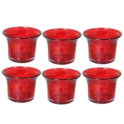Set of 6 Votive Glass Tealight Candle Holders Glass Votive Christmas Decorations Items for Home Table Decor Restaurant Office Xmas Gifts