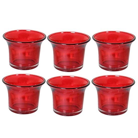 Set mit 6 Votiv-Teelichthaltern aus Glas, Votiv-Weihnachtsdekorationsartikel für Zuhause, Tischdekoration, Restaurant, Büro, Weihnachtsgeschenke