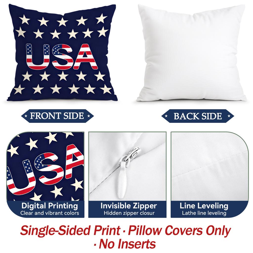 Independence Day Flag Cushions Pillowcase Polyester Cushion Cover Throw Pillow Pillowcover Home Car Sofa Decor