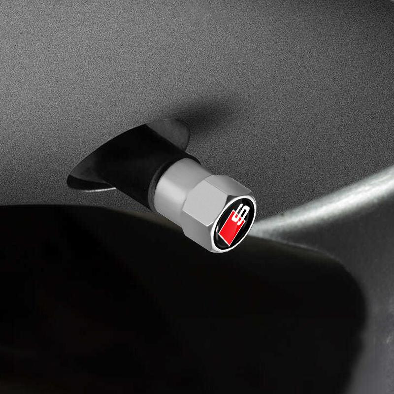 2026 Tire Valve Stem Caps Decorative Tires Accessories Alloy Nipple Wheel Caps For 4UYUE S8 TT A4L A6L RS3 RS4 RS5 RS6 C6 S3 S4 S5 S6