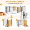 12-Panel Modular Dog Playpen, 80x100 Cm, Foldable, with Steel Door and 12 Pegs, Grey