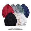 Herbst Herren Einfarbiges Hemd Herren Langarm Chinesischer Stil Hemden Tang Anzug Herren Retro Kung Fu Tai Chi Oberteile Weiße Hemden