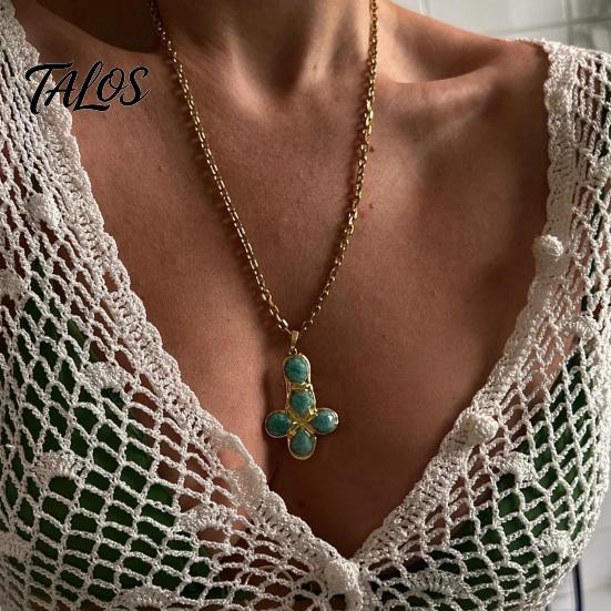 Exquisite Design Necklace Chunky Religious Charm Necklace, Stylish Women Christian Elegant Minimalist Lightweight Faith Jewelry Gift for Mom