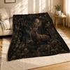 Moonlit Forest Stag Coral Fleece Blanket