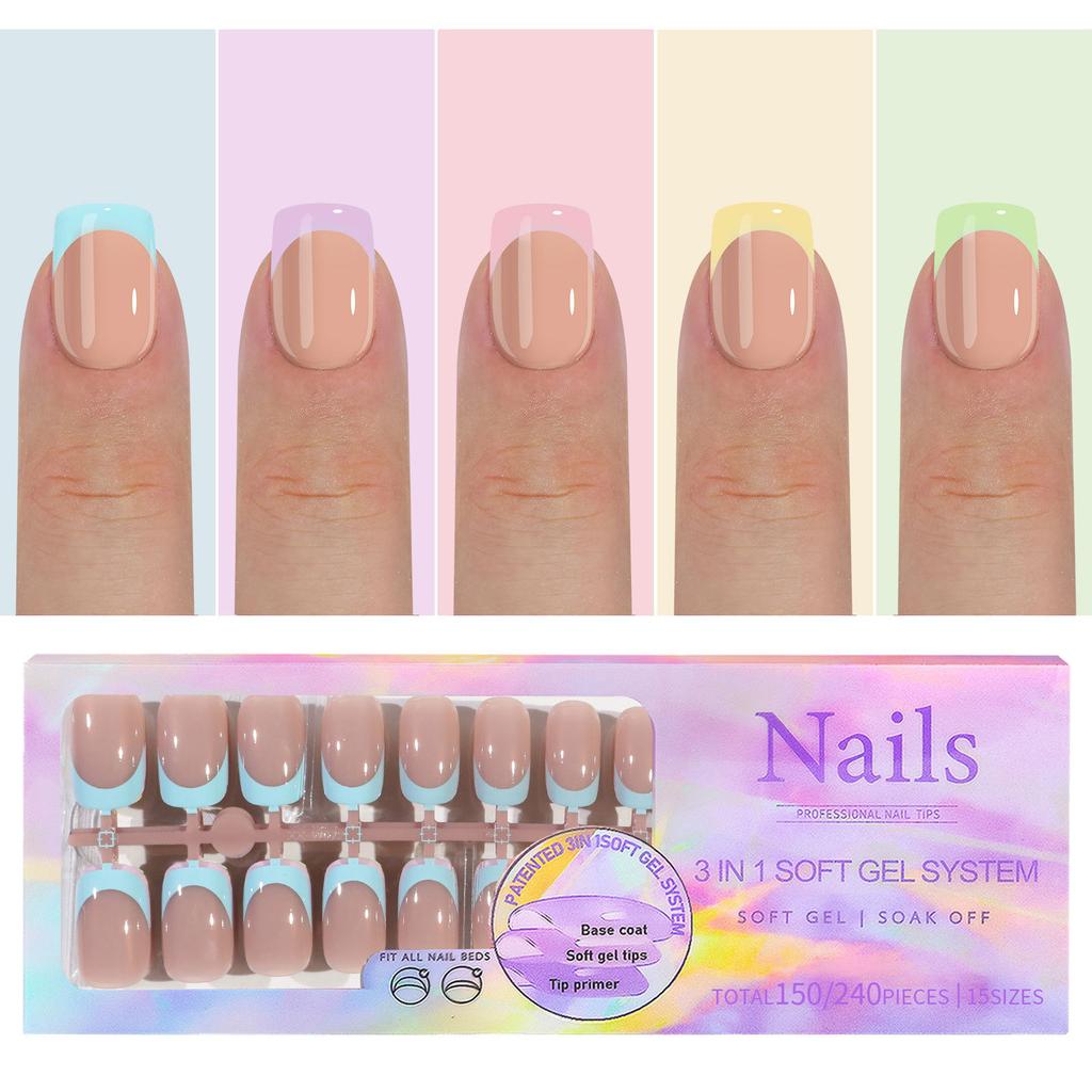Nailart mit French-Trägernägeln, spurloses Tragen von Nägeln, entfernbare Nailart mit French-Trägernägeln, falsche Nagelaufkleber