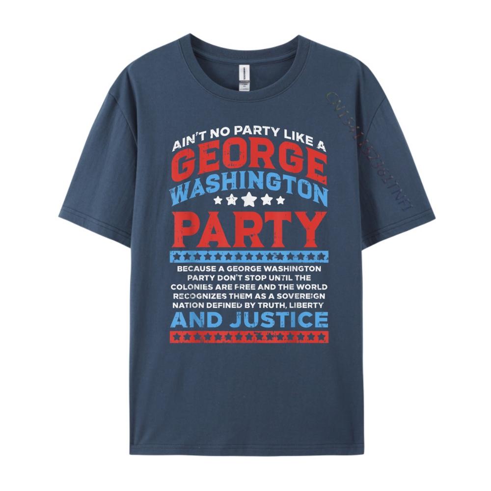 George Washington Party Free Country Funny USA 4th Of July Green And White Graphic T Shirt Man Tee Tops  Tees Family