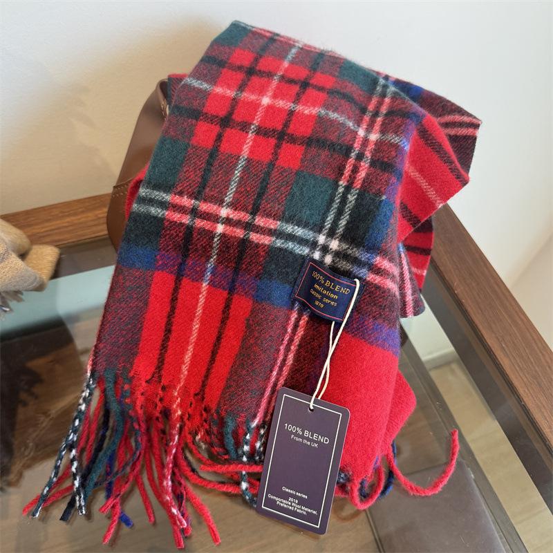 Australian Imitation Cashmere Plaid Light Luxury Scarf Unisex Couple Style Autumn and Winter Warm Scarf