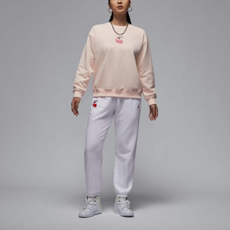 Jordan Brkln Printed Pattern Crewneck Long Sleeve Sweatshirt Women Sweatshirt Pink HV9371838