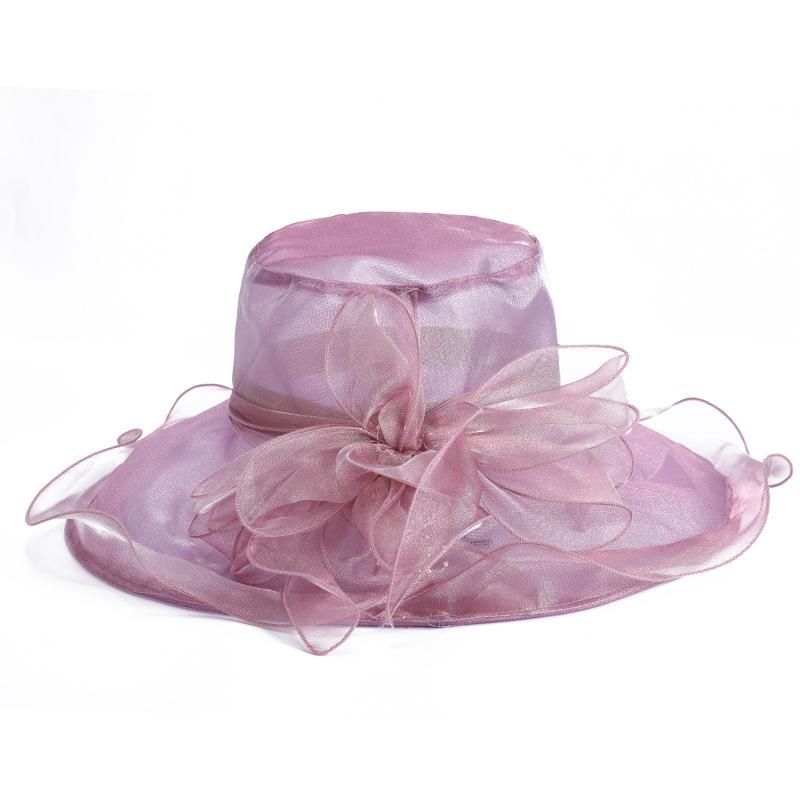 New summer face covering sun protection beach hat female Korean version flower organza sun hat big brim sun hat