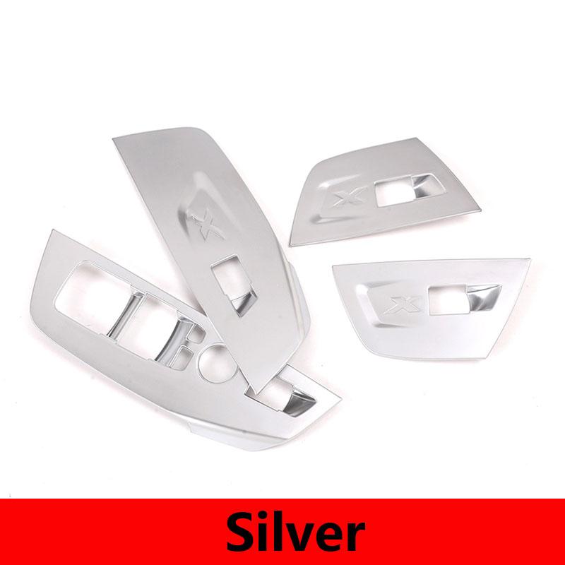 

Для BMW X3 X4 G01 G02 2018-2022 АБС Углеродное волокно Декоративная рамка накладка на панель подъема стекла автомобиля наклейка Автоаксессуары серебряный