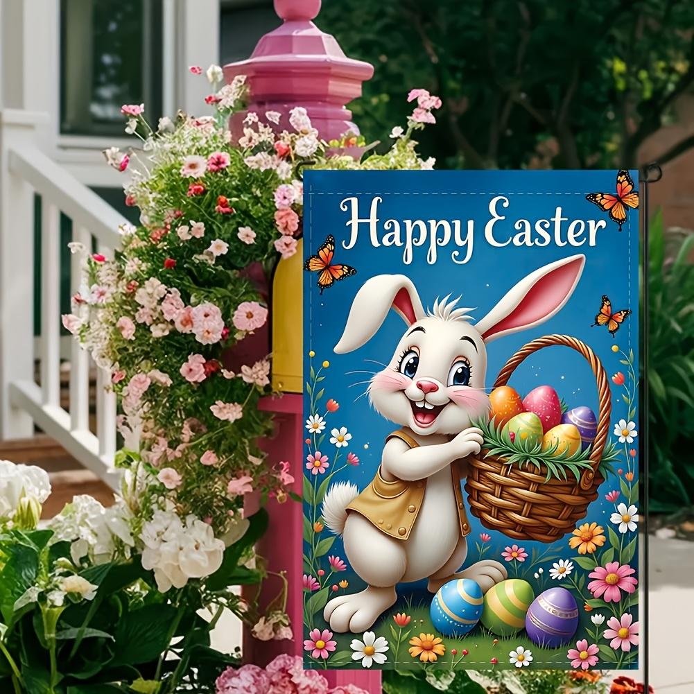 Easter Garden Flag - Polyester, Outdoor Yard Decor, 45x30cm