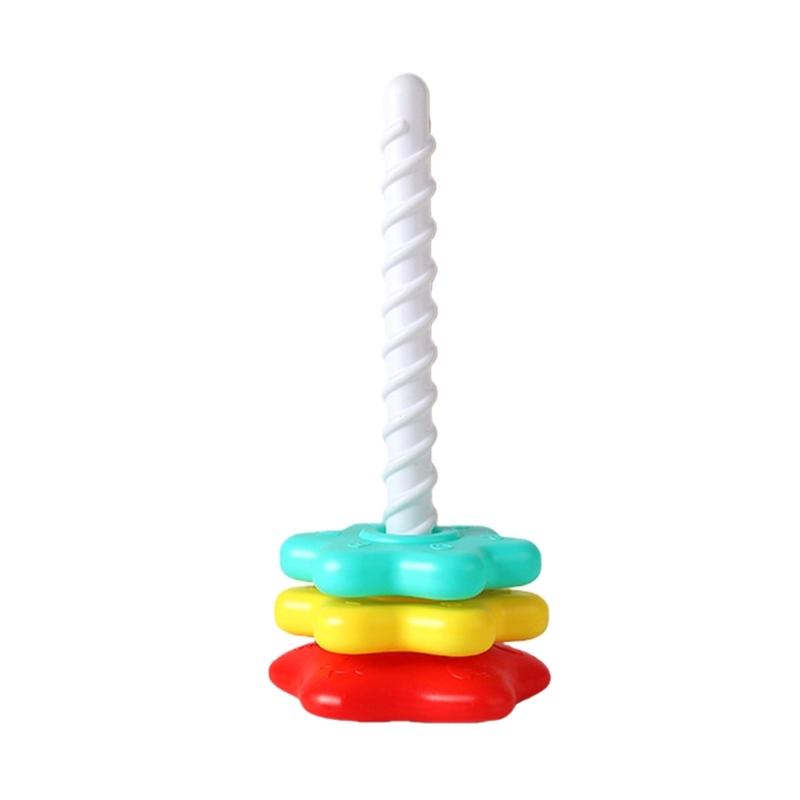 Интерактивная вращающаяся башня-пирамидка, развивающая игрушка для малыша, развитие мелкой моторики, игра-сортировка по цветам
