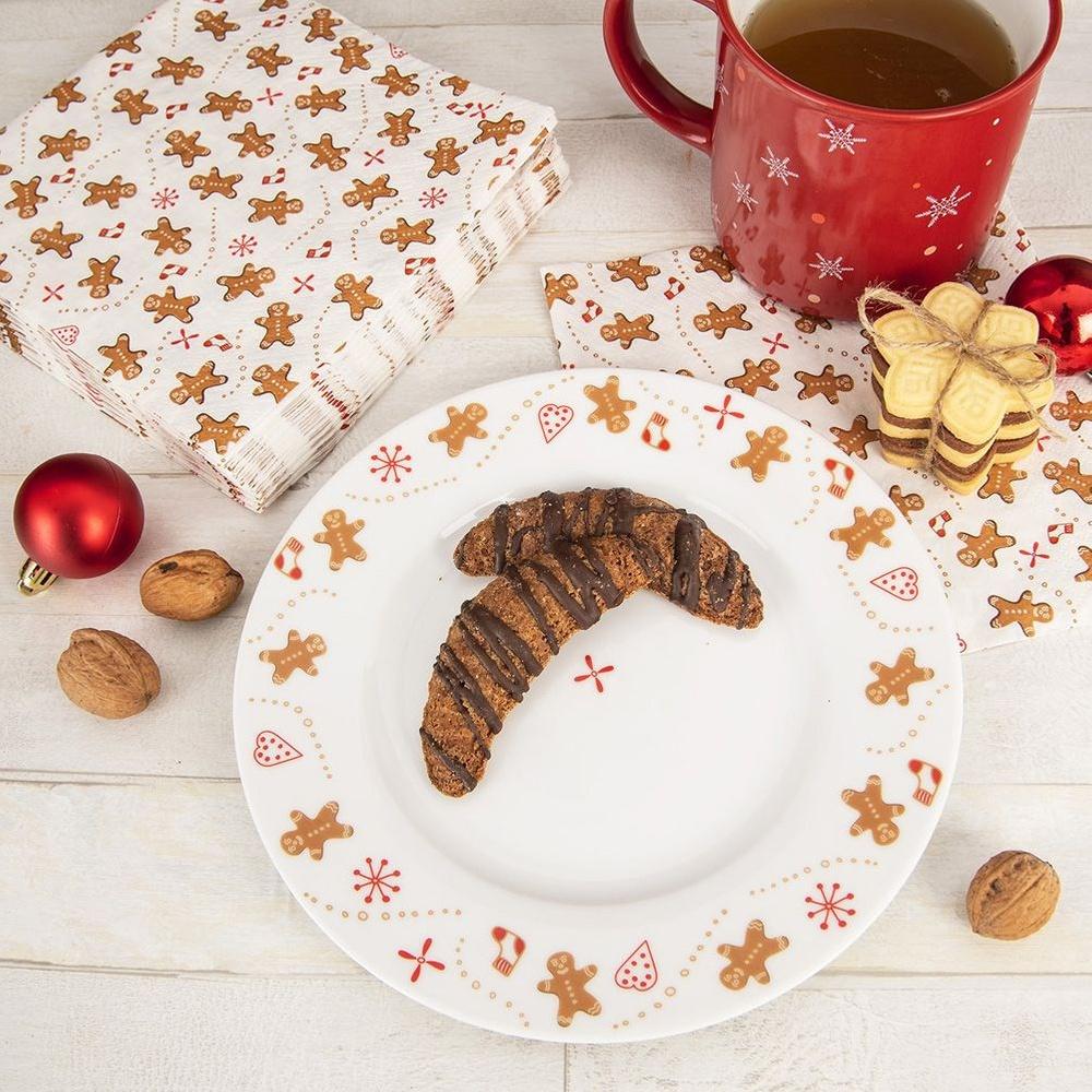 Weihnachtsteller Dessertteller Dekorativ für Weihnachten Dekoriert 20 cm