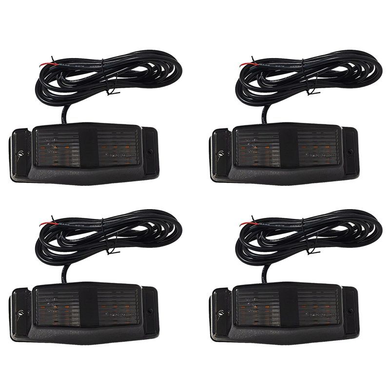 

4X Smoked Amber Front Grill Light LED Marker Lamp For Scania Volvo Man Benz Lorry Front Double Burner Indicator Light