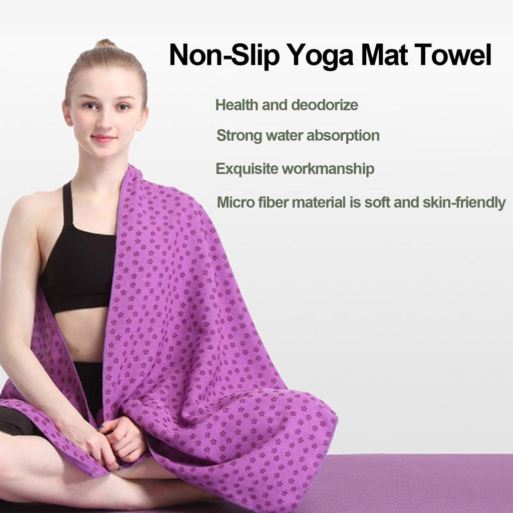 185cmx63cm NonSlip   Mat Towel   Sweat Absorbent Exercise Gym Mat Towel(Pink )