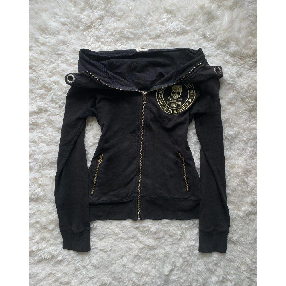 Y2K Retro Zipper Hoodies Women Harajuku