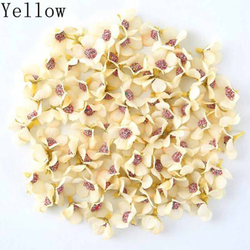 100Pcs 2.5Cm Silk Cloth Wedding Flower Heads Diy Manual Simulation Material For Dress Wreath Decoration Creative Flower Buds
