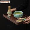 Kiln Fambe Glaze Matcha Set Eight-piece Ceramic Tea Bowl Hundred Book Stand Whisk Imitation Song Dynasty Accessories Supplies