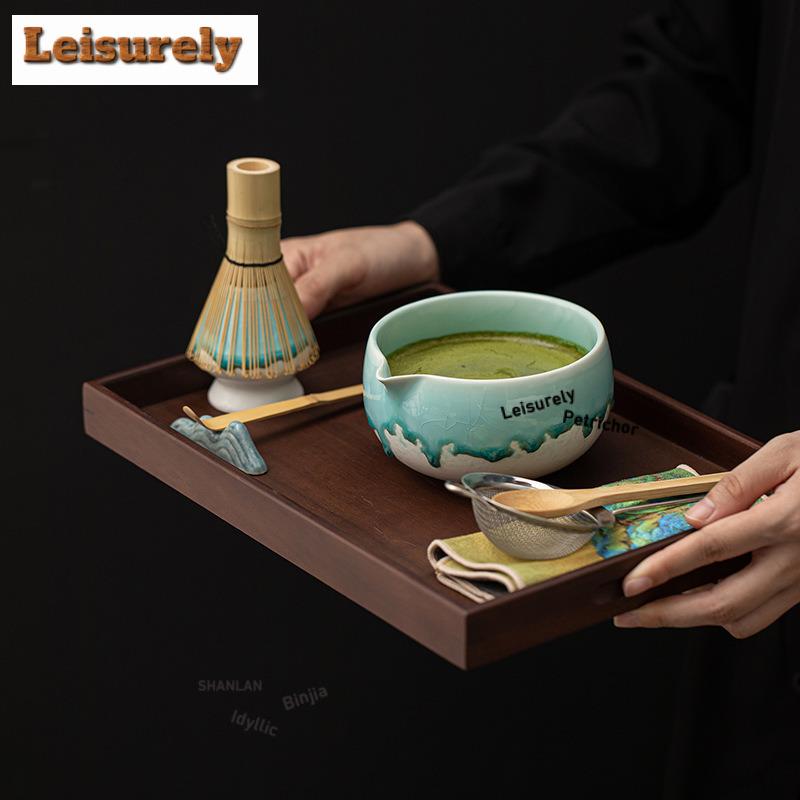 Kiln Fambe Glaze Matcha Set Eight-piece Ceramic Tea Bowl Hundred Book Stand Whisk Imitation Song Dynasty Accessories Supplies