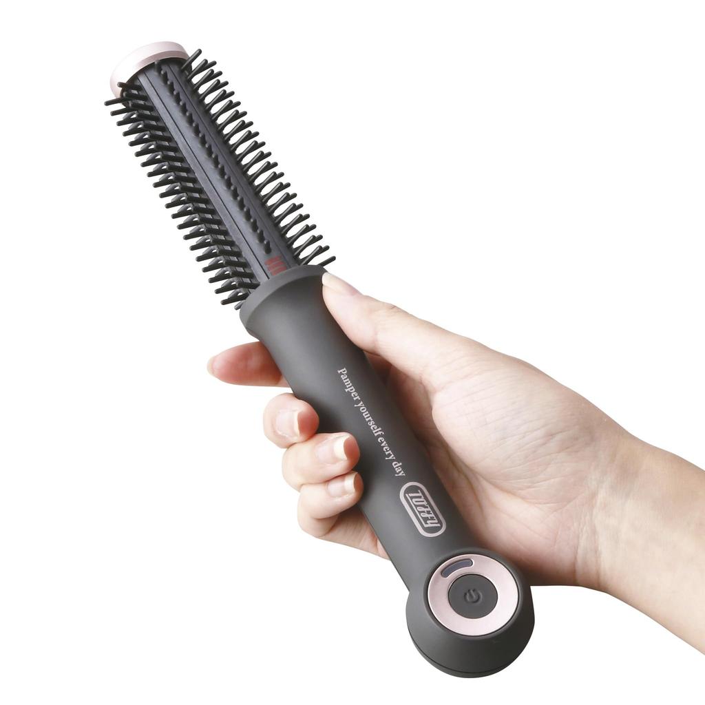 Beauty Cordless Roll Brush Hair Iron Cordless Rechargeable Portable Compact with Dedicated Pouch Beauty Gray Toffy TB03-RH TB03-RH