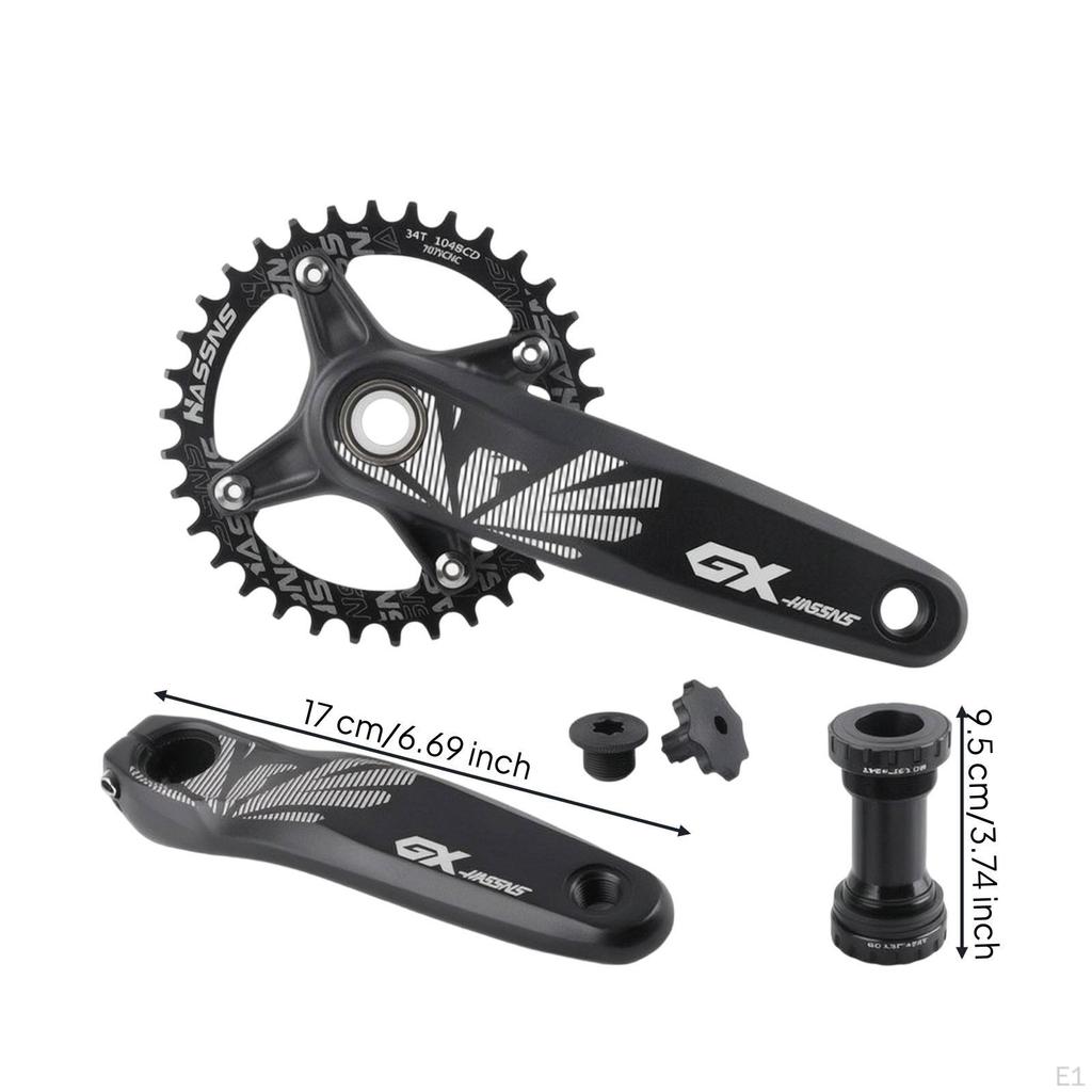 Mountain Bike Crankset Strong Crank Set with Chainring Bolts Easy Installation