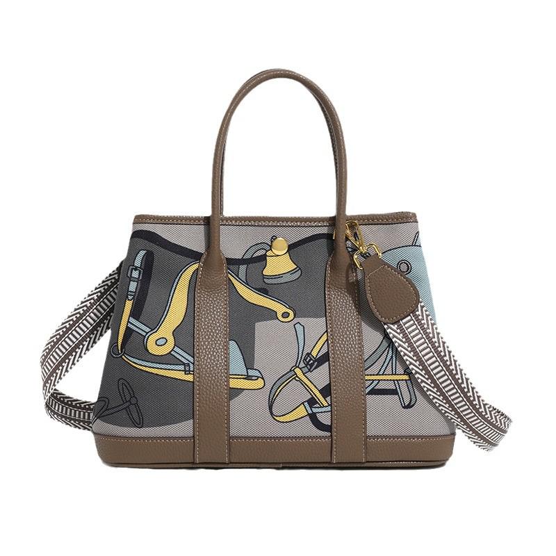 Klassische europäisch-amerikanische Graffiti Große Canvas-Tragetasche - Modische Handtasche mit gemaltem Design