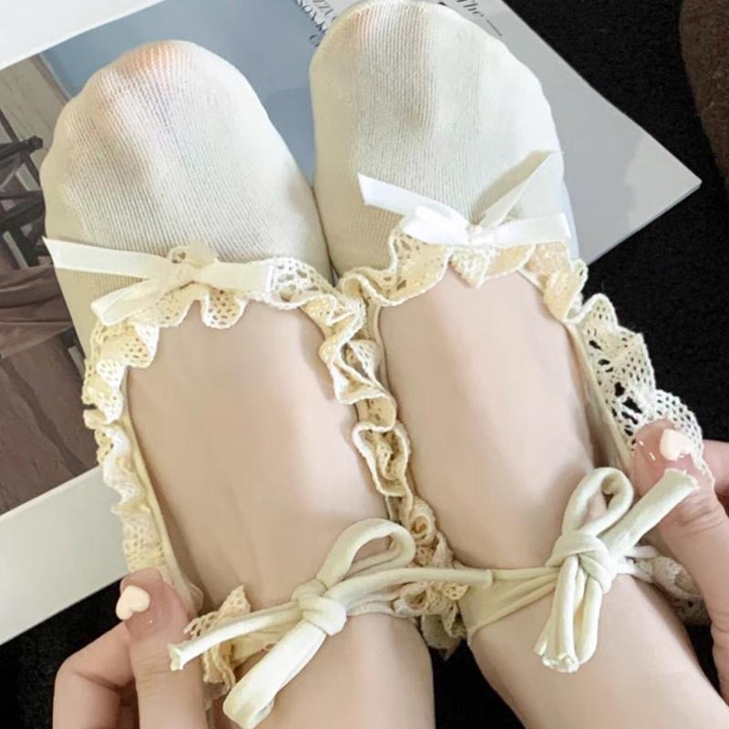 Ballet Kant Strikbanden Boot Sokken Strik Vrouwen Visnet Pantoffels Japanse Stijl Meisje Lolita Moderne Dans Latijnse Dans Sokken