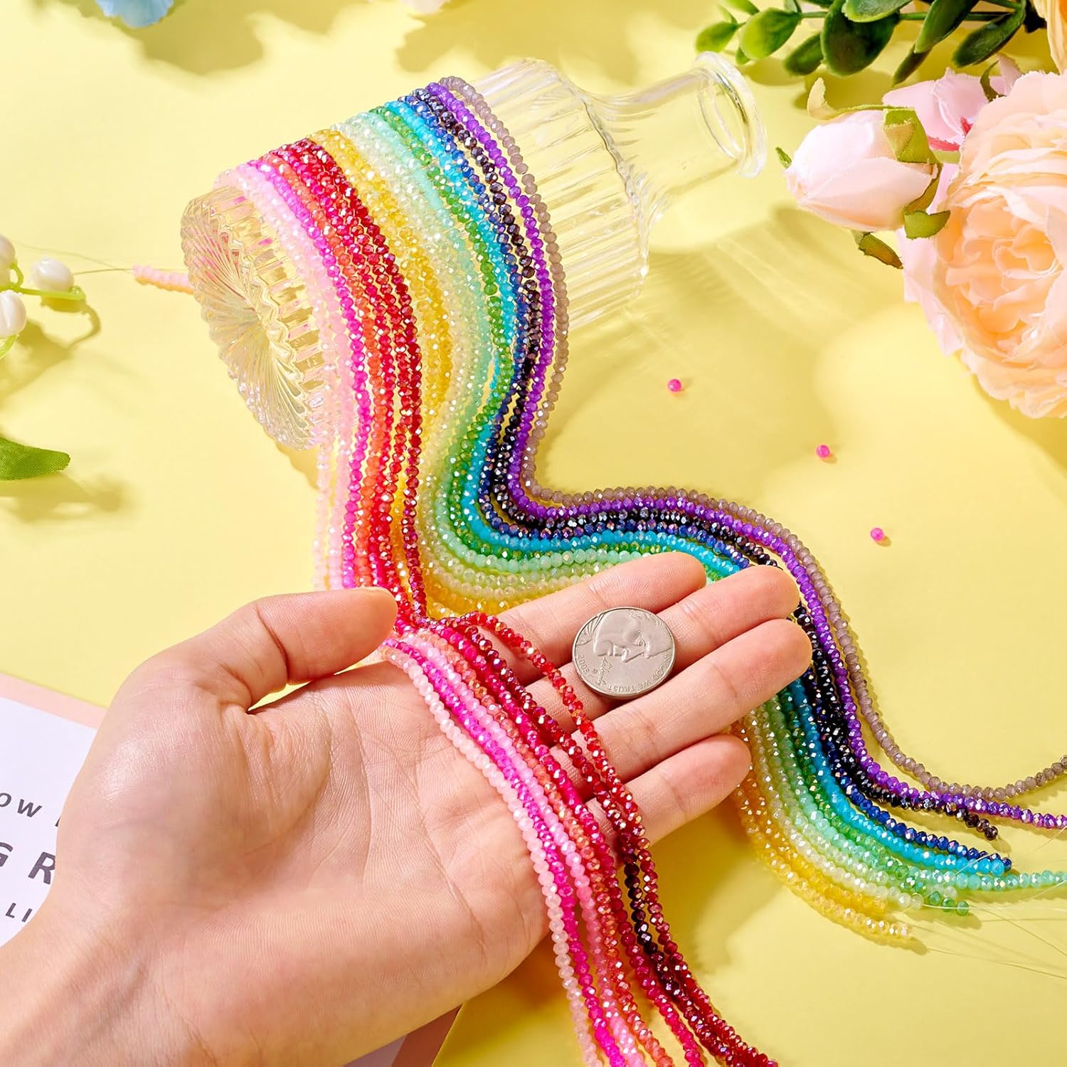 

Cheriswelry Хрустальные стеклянные бусины 3x2 мм Цвет AB Граненые стеклянные бусины Свободные разделительные бусины Радужные бусины для изготовления ожерелий, серег, браслетов своими руками, для домашней вечеринки Blue Theme-8mm