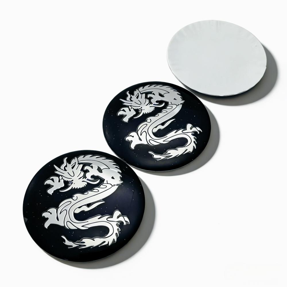 4pcs 56MM Dragon Totem Logo Emblem Car Stickers Accessories for Car Wheel Center Caps Wheels Hub Cap Logo Rim Hubcap Cover Badge
