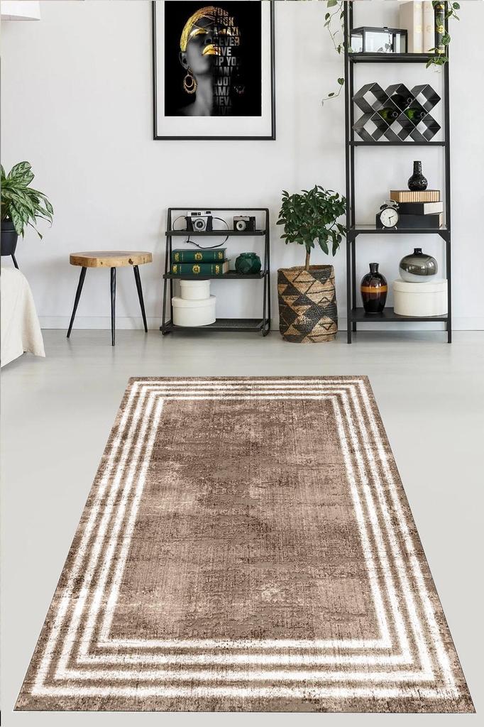 YTRHOME Home Modern E1005-2 Dijital Baskı Kaymaz Dot Taban Yeni Nesil Salon, Mutfak, Koridor Halısı ve Yolluk