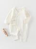 Pure Cotton Long-Sleeve Butterfly Bodysuit for Infants and Toddlers - Belly Protection, Lace-Up Design, One-Piece Home Wear, Spring