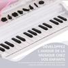 32-Key Kids Piano Keyboard, with Stool, Lights, Microphone, Sounds, Removable Legs - White