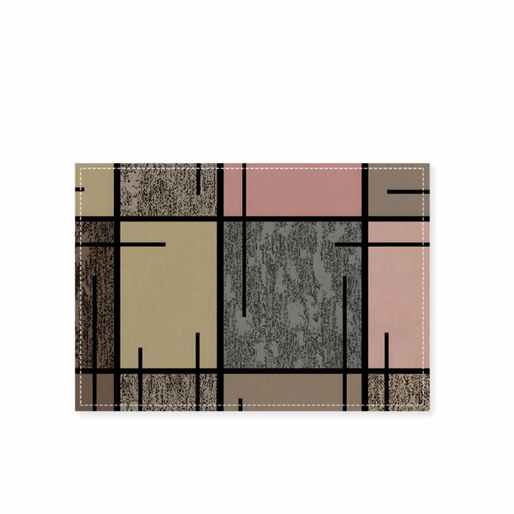 2PCS Oil-Proof Dining Table Mat Rectangular Coffee Cup Mats Washable Heat-Insulating Mat  Kitchen Style B