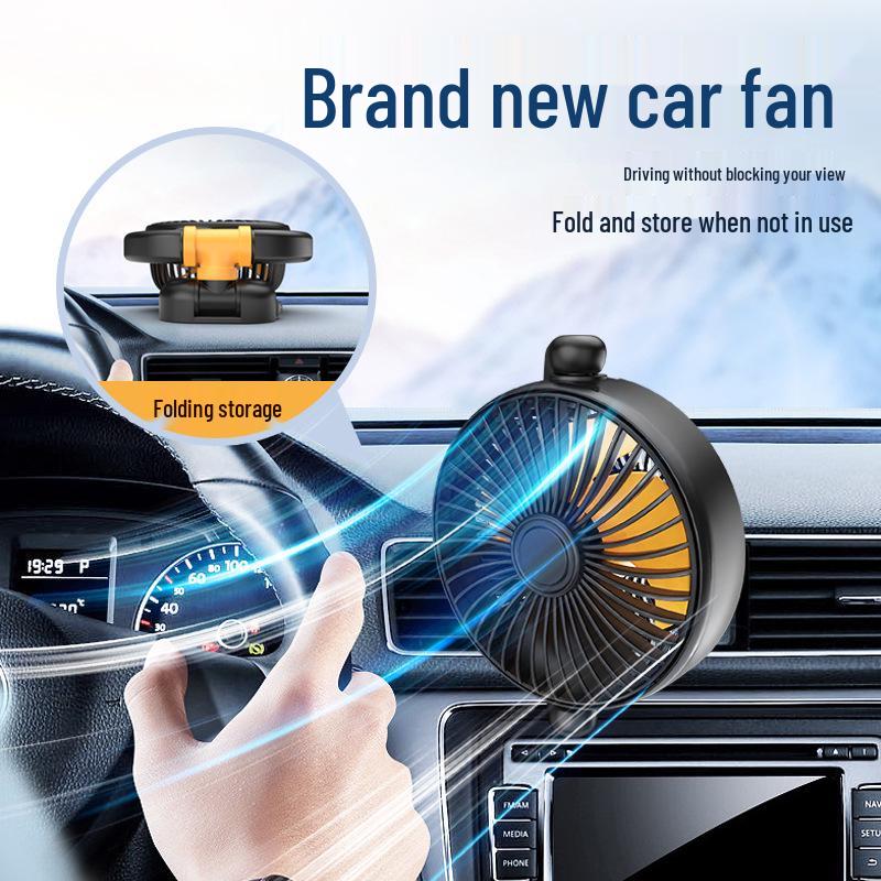 USB Dual-Use Silent Car & Home Fan: 24V/12V Powerful Single-Head Electric Fan for Summer