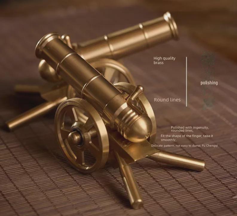 Miniature Pure Brass Italian Cannon Model - Home Office Desktop Decoration Ornaments - Trendy Creative Gift